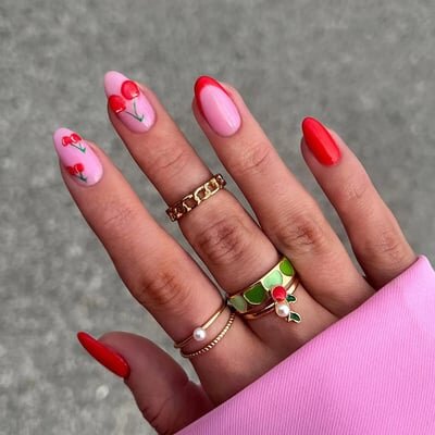 unghie ciliegie cherry nails